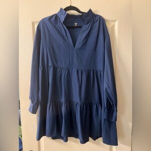 Navy Blue Tiered Dress